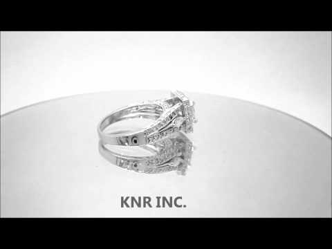 PRINCESS & ROUND DIAMOND ENGAGEMENT RING 18K 1.76CTW - KNR INC - PR&MRQ
