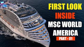 First Look Inside MSC World America | Largest Cruise in Miami with Water Park, Venom Drop | Part 1