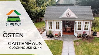 Ganz viel Liebe: Das Gartenhaus Clockhouse XL im Landhausstil in Osten [GH on Tour]