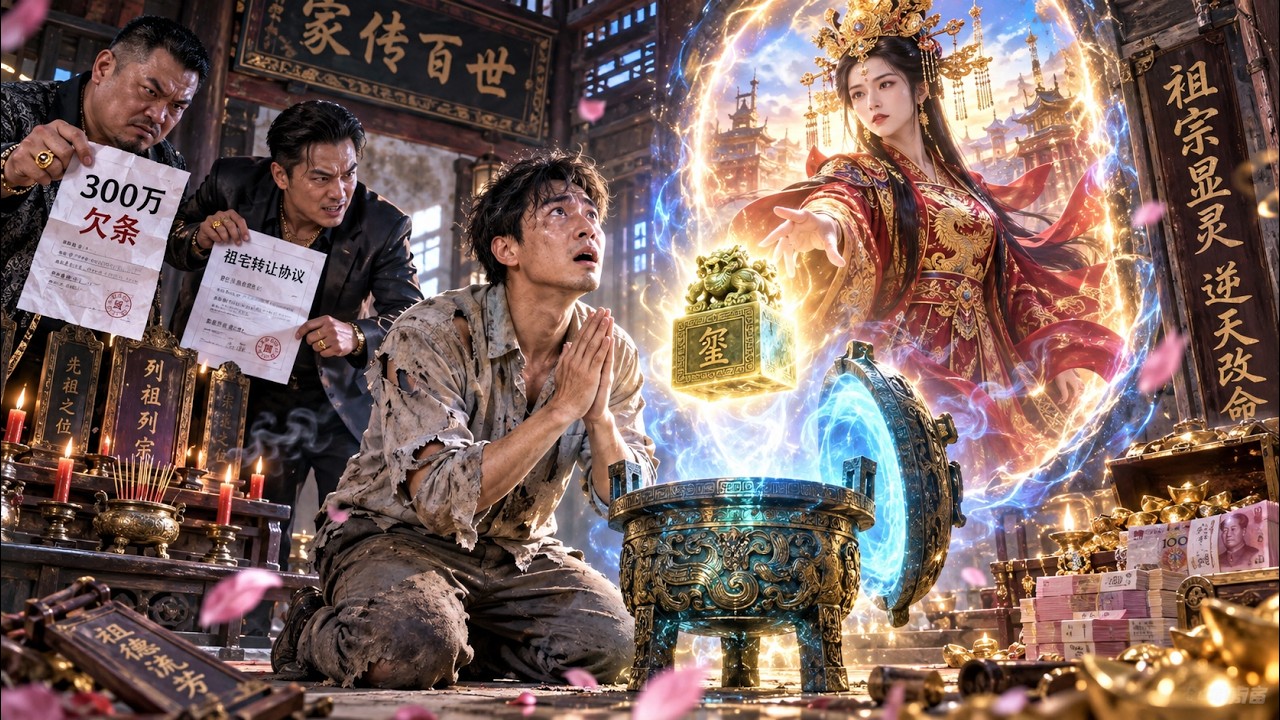 20年兄弟設局讓我背上300萬巨債，逼我賣掉祖宅！我跪求祖宗救命，誰知祖傳神鼎竟連通古代女帝，一枚玉