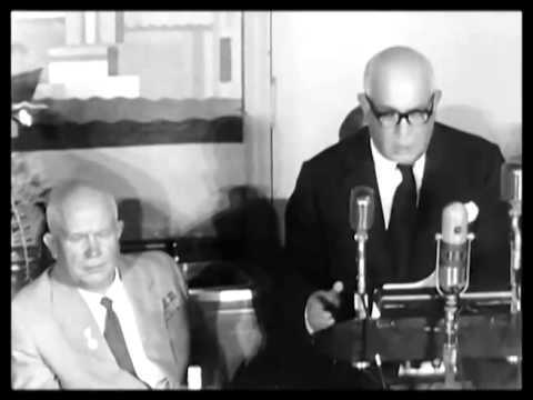 Fox Films President Spyros Skouras Gives Soviet Premier Nikita Khrushchev a Piece of His Mind