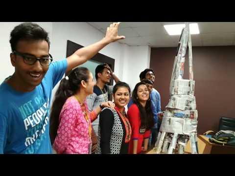 Best team building activity- newspaper tower building by Engineering students Video