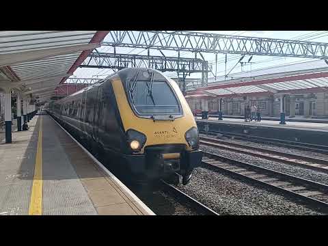 Class 221 departing Crewe with a 2 tone horn departure