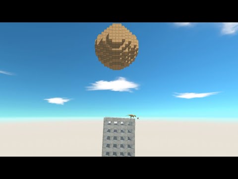 Asteroid vs Destroyable Building with ALLOSAURUS and ALL UNITS Animal Revolt Battle Simulator