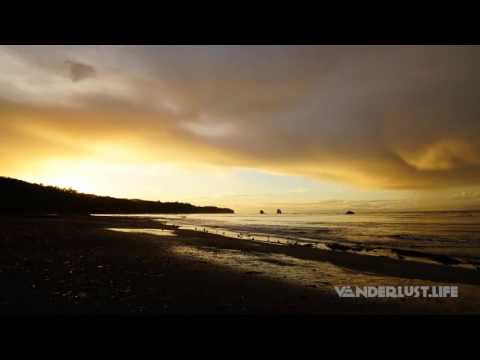 Bullman Beach, Olympic National Park, Washington. Timelapse. Sunset. 1080p w/music