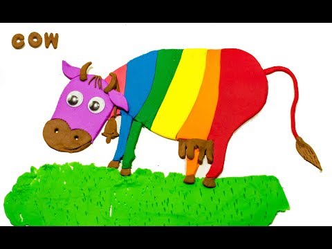 Learn Colors Making Rainbow COW| Learn colors with Modelling Clay for Kids | Creative fun for Kids