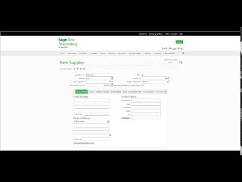 Creating and Maintaining Supplier Masterfiles in Sage One Accounting