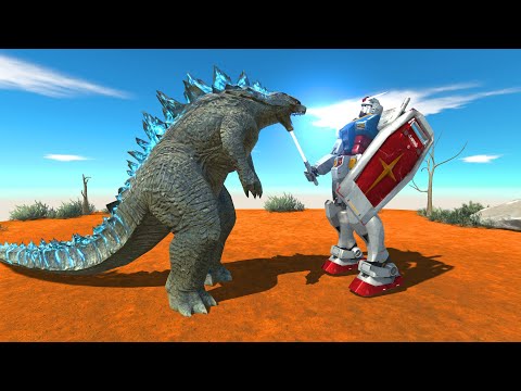Godzilla vs Gundam RX-78. Surprise ending ? - Animal Revolt Battle Simulator