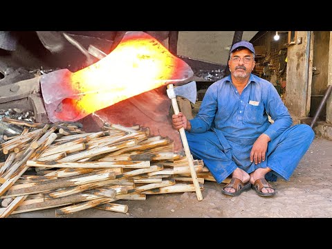 Incredible Process of Making Wooden Axe | Traditional Folded Axes | Axe Making