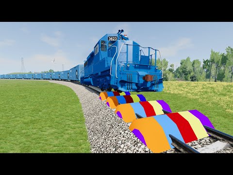 Trains Vs Speed Bumps #19 - Beamng.Drive
