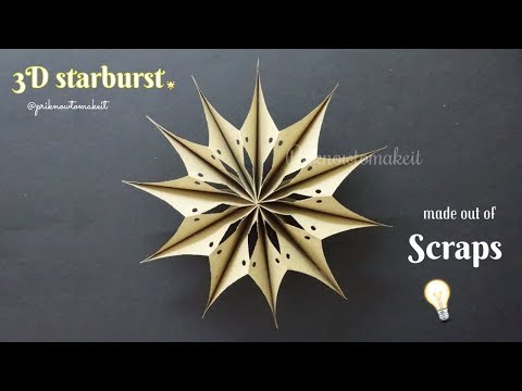 How to make paper bag 3D starburst, paper bag star, Christmas decoration idea,3d star 🌟paper crafts Video