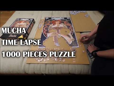 1000 pieces puzzle time lapse: A.Mucha - Reverie/Dreams, Piatnik