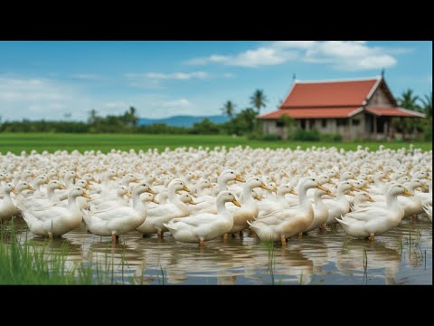 Shocking Duck Farming in Thailand – From Rice Fields to Delicious Dishes!