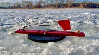 I LOVE Catching Fish ALL DAY! - Ice Fishing with Tip Ups!