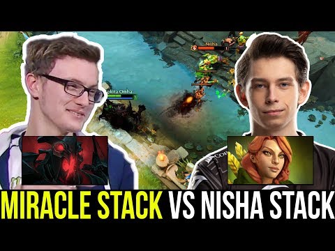 MIRACLE SF mid vs NISHA - 5 Man Party Battle 7.22 Dota 2