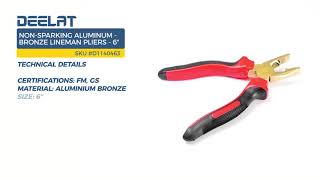 Non-sparking Aluminum-Bronze Lineman Pliers- 6