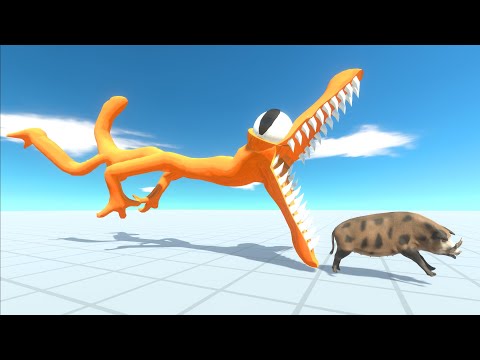 Rainbow Friend Orange Death Run - Animal Revolt Battle Simulator
