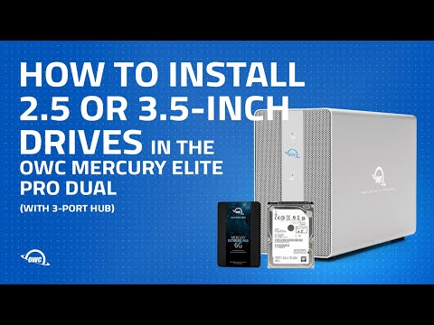 How to install a 2.5-inch or 3.5-inch drive in the OWC Mercury Elite Pro Dual with 3-Port Hub Drive