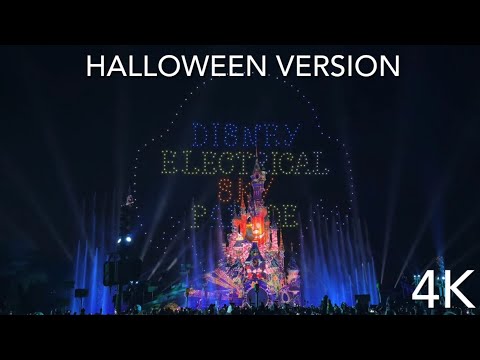 [4K] NEW Disney Electrical Sky Parade Halloween Version - Disneyland Paris 2024