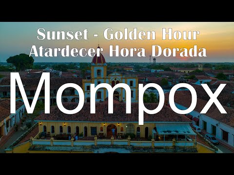 Mompox, Bolívar, Colombia Golden Hour Sunset Drone 2022