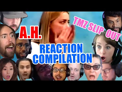 Amber Heard TMZ Slip Out Reaction Compilation