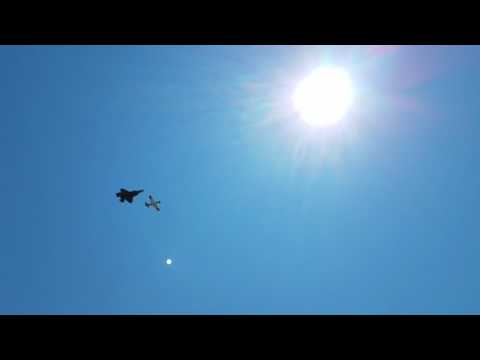 F35 and P51 FlyBy, Idaho Falls, July 23, 2017