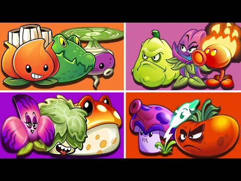 4 Team Random Plants Battlez Animal-Fire-Eat-Shroom - PvZ 2 Team Plants vs Team Plants
