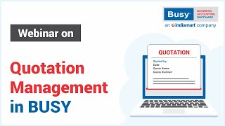 Quotation Management in BUSY