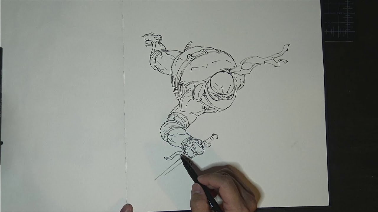 drawing ninja turtle by peter han