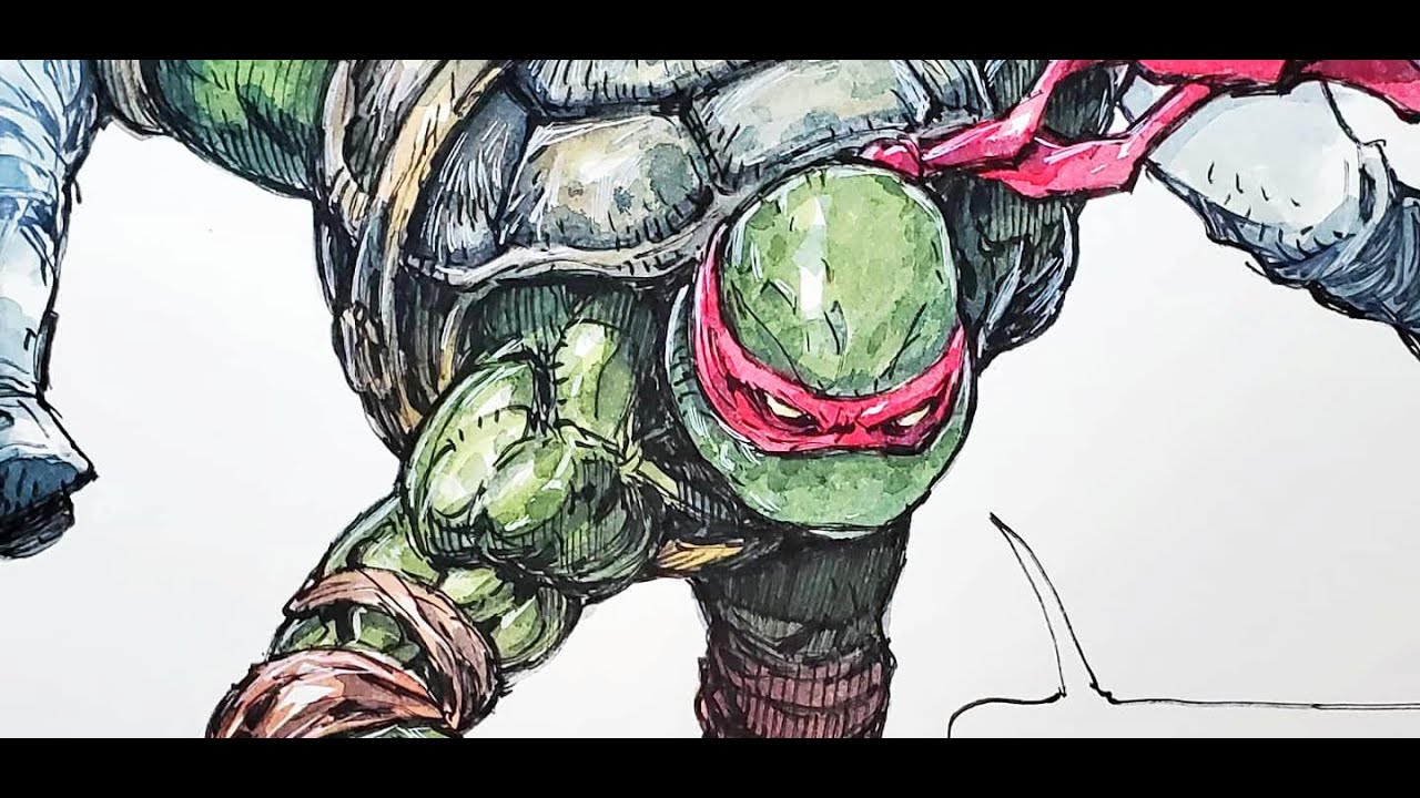 drawing ninja turtle by peter han