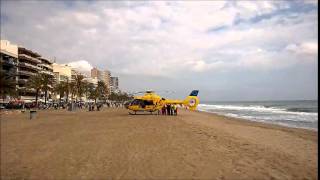 preview picture of video 'evacuación en helicóptero desde calafell playa abril 2014'