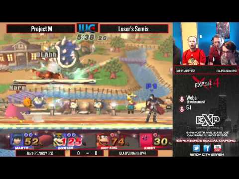 EXPosure 14 - Dart/ORLY (Marth/Bowser) vs. DLA/Norm (Diddy/Kirby) PM Losers Semis