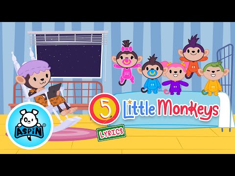 5 Little Monkeys with Aspin And Friends (Lyrics)
