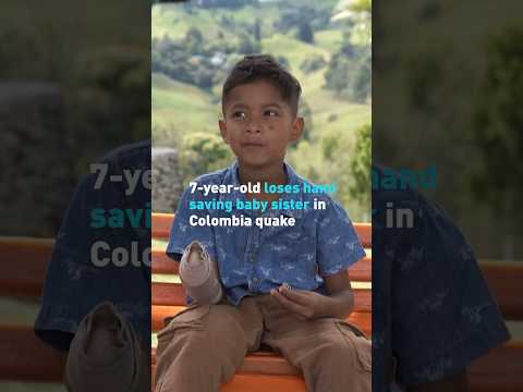 7 year old loses hand saving baby sister in Colombia quake