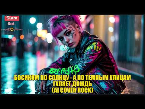 БОСИКОМ ПО СОЛНЦУ - А ПО ТЕМНЫМ УЛИЦАМ ГУЛЯЕТ ДОЖДЬ (AI COVER ROCK)