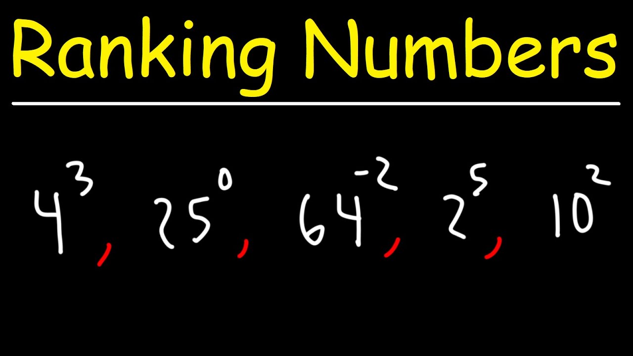 Ranking Numbers with Exponents from Least to Greatest - GED Math