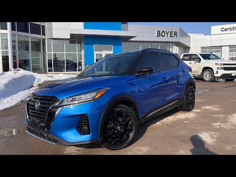 2021 Nissan Kicks SR FWD in Blue for sale at Boyer Chevrolet Lindsay Ltd. in Lindsay, ON