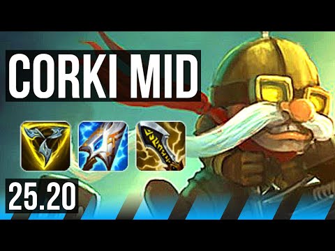 CORKI vs AHRI (MID) | Quadra, 57k DMG, Dominating | NA Master | 25.20
