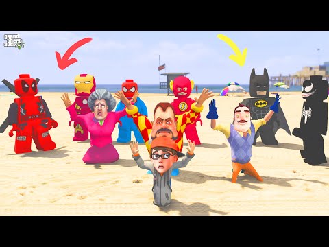 LEGO SALDIRISINA UĞRADIK 😱 GTA 5 Lego Savaşı - Dark Riddle Scary Teacher
