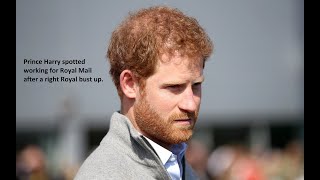Dramatic Doorcam footage of Prince Harry spotted  In new Role as Postman for Royal Mail.