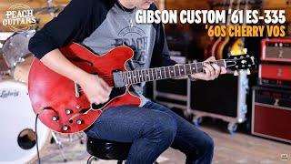 Video thumbnail for No Talking...Just Tones | Gibson Custom '61 ES-335 Reissue 60's Cherry VOS NH by Peach Guitars