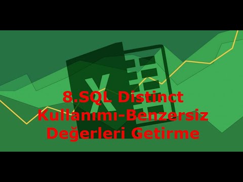 8-SQL Distinct Kullanımı Benzersiz Değerleri Getirme_Excel ADO