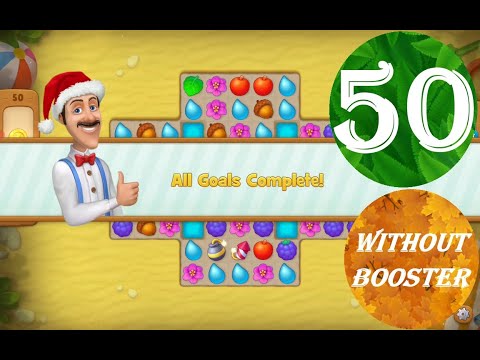 Gardenscapes Level 50 - [21 moves] [2022] [HD] solution of Level 50 Gardenscapes [No Boosters]
