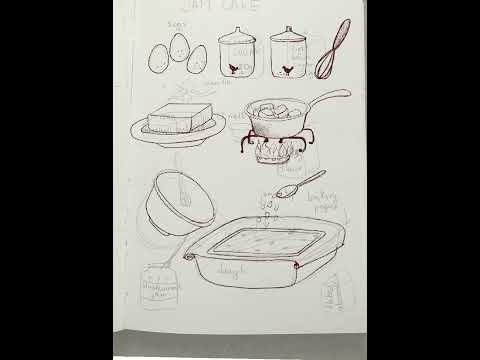 Drawing a pie recipe in Procreate