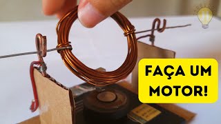 COMO FAZER UM MOTOR ELÉTRICO CASEIRO COM UM ÍMÃ [EXPERIÊNCIA de FÍSICA]