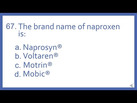 Top 200 Drugs Practice Test Question - the brand name of naproxen is: