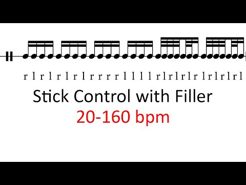 Stick control with filler | 20-160 bpm sheet music