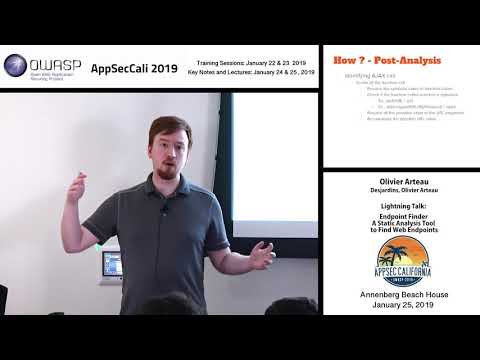 AppSecCali 2019 Lightning Talk - Endpoint Finder: A static analysis tool to find web endpoints