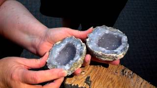 preview picture of video 'Summer Games '13: Michelle Cracks a 40 Million + Geode in Hendersonville with Her Nephew'