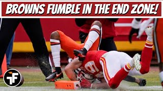 Browns Fumble in the End Zone for a Touchback | Helmet to Helmet? | Browns-Chiefs Divisional Round
